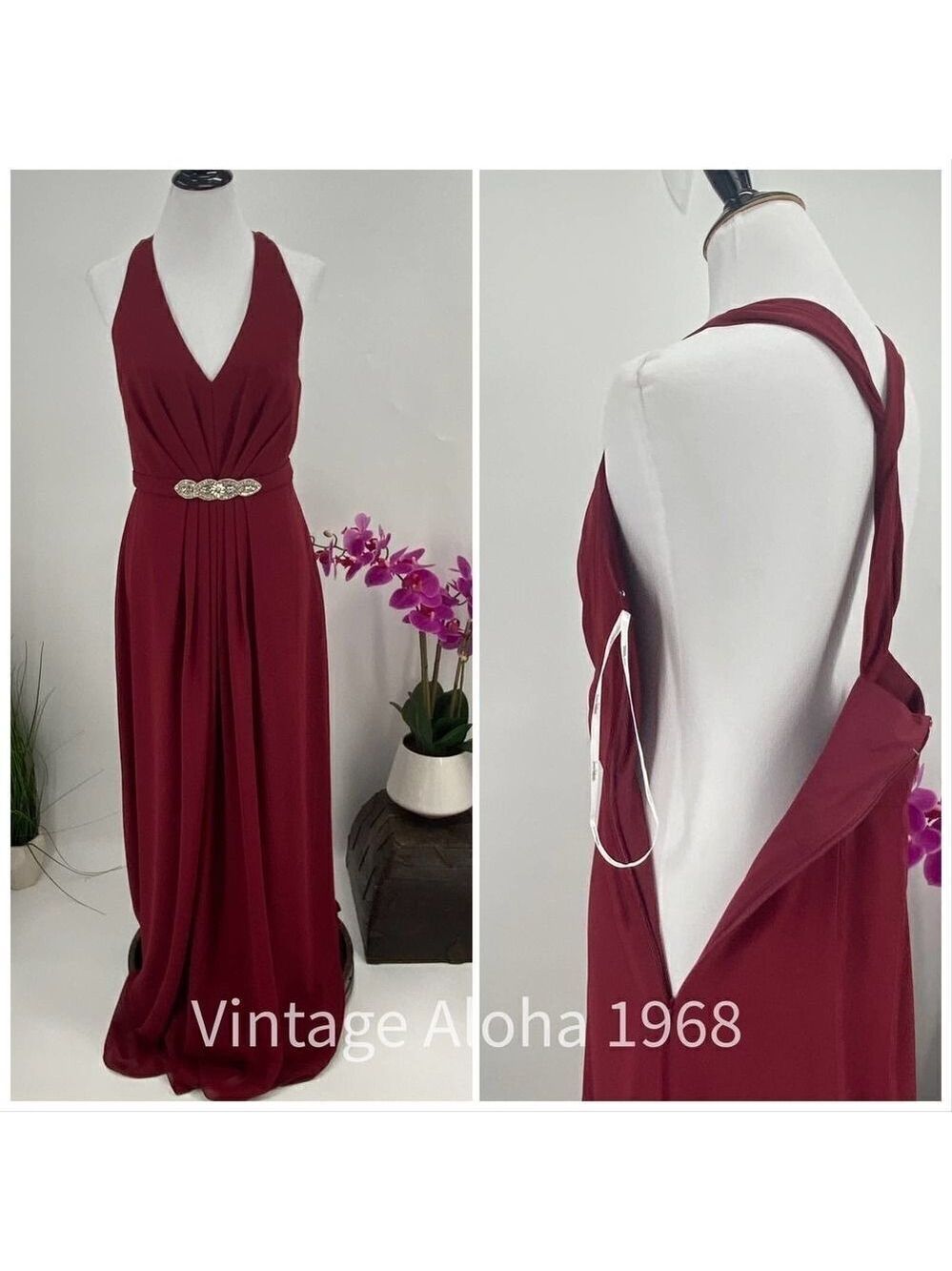 $256 Jenny Packham Evening Dress NWT Maroon